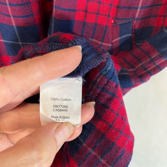 MADEWELL EDINA RED BLUE PLAID SHIRT SHIFT DRESS FLANNEL COTTON SIZE XXS - Picture 11 of 11